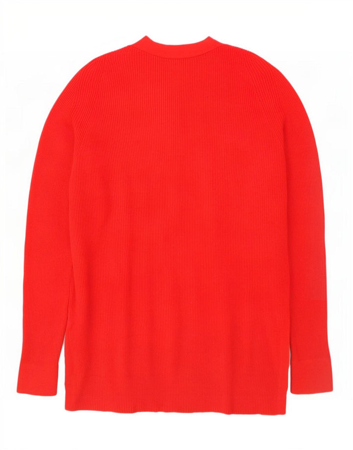 Marks & Spencer Damen-Pullover, übergroß, V-Ausschnitt, Gr. 10, Größe S, Rot