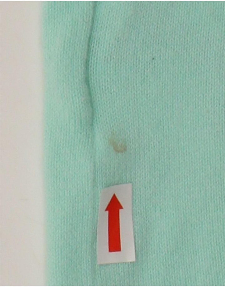 TOMMY HILFIGER Damen-Pullover mit V-Ausschnitt, UK 14, große türkisfarbene Baumwolle