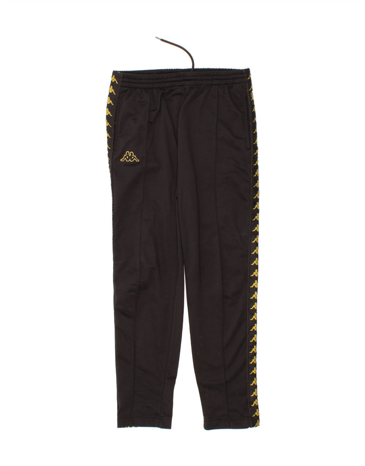 KAPPA Womens Graphic Tracksuit Trousers UK 14 Medium  Black Vintage Kappa and Second-Hand Kappa from Messina Hembry 