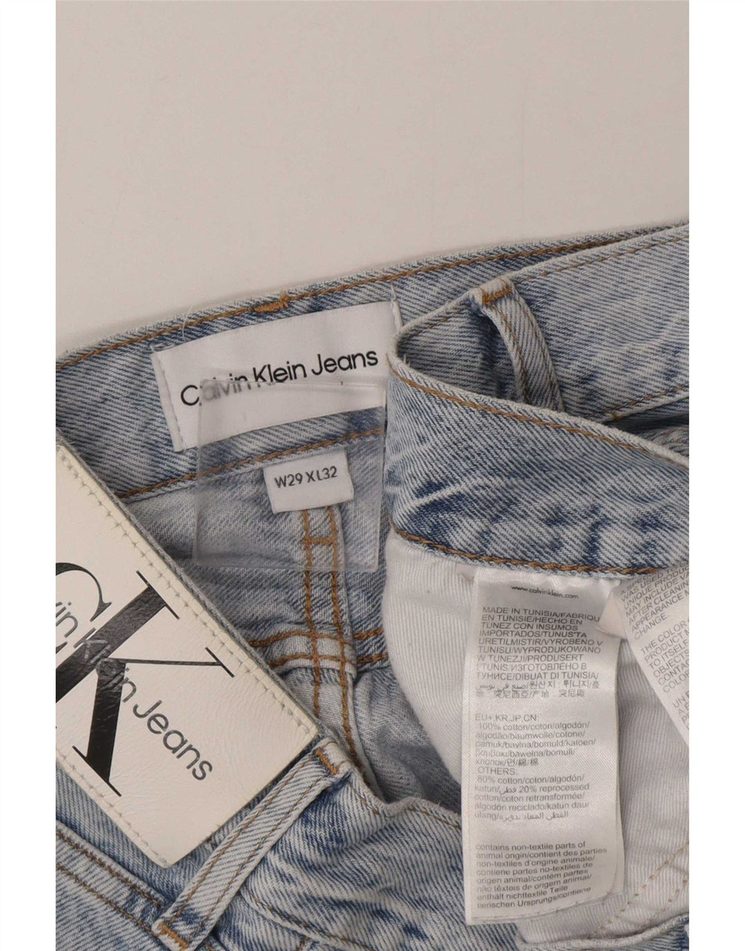 Calvin Klein Herren Straight Jeans W29 L32 Blaue Baumwolle
