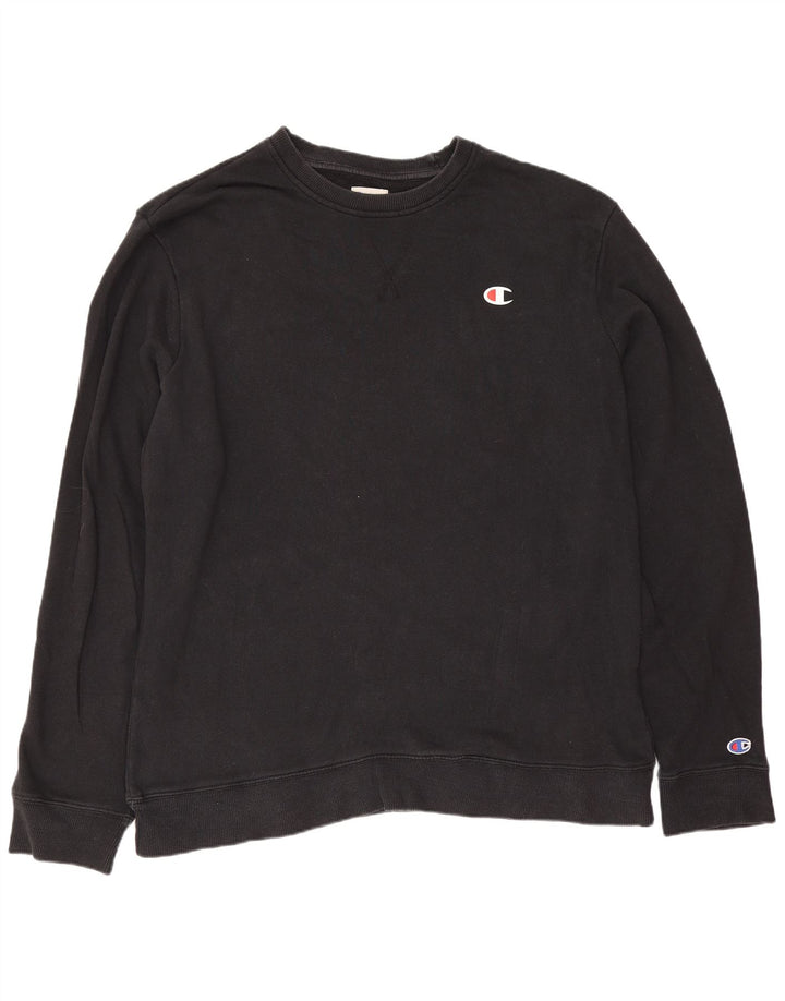 Champion Herren-Sweatshirt-Pullover, groß, schwarze Baumwolle