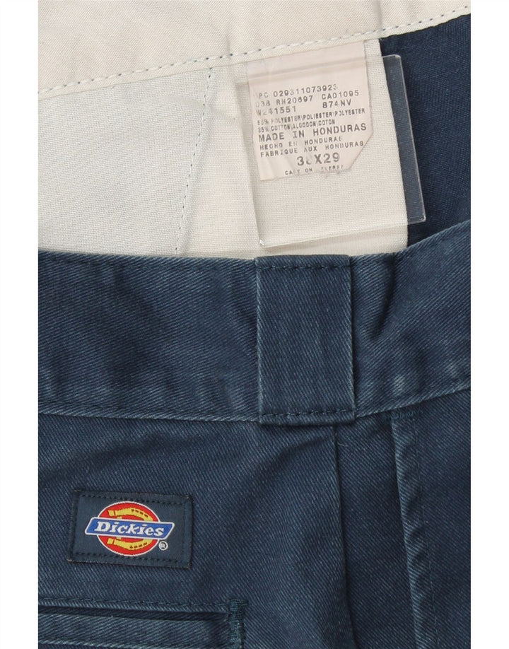 DICKIES Mens Slim Chino Trousers W38 L29 Blue Polyester Vintage Dickies and Second-Hand Dickies from Messina Hembry 