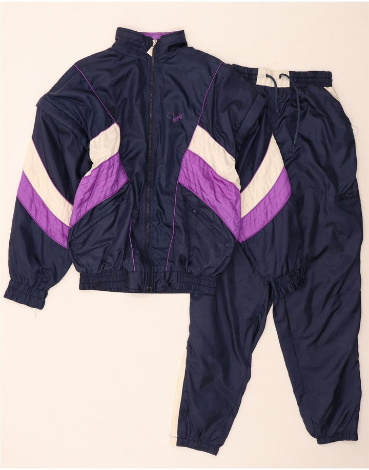 Pandora Herren-Trainingsanzug, mittelgroß, Marineblau, Farbblock, Polyamid, Retro