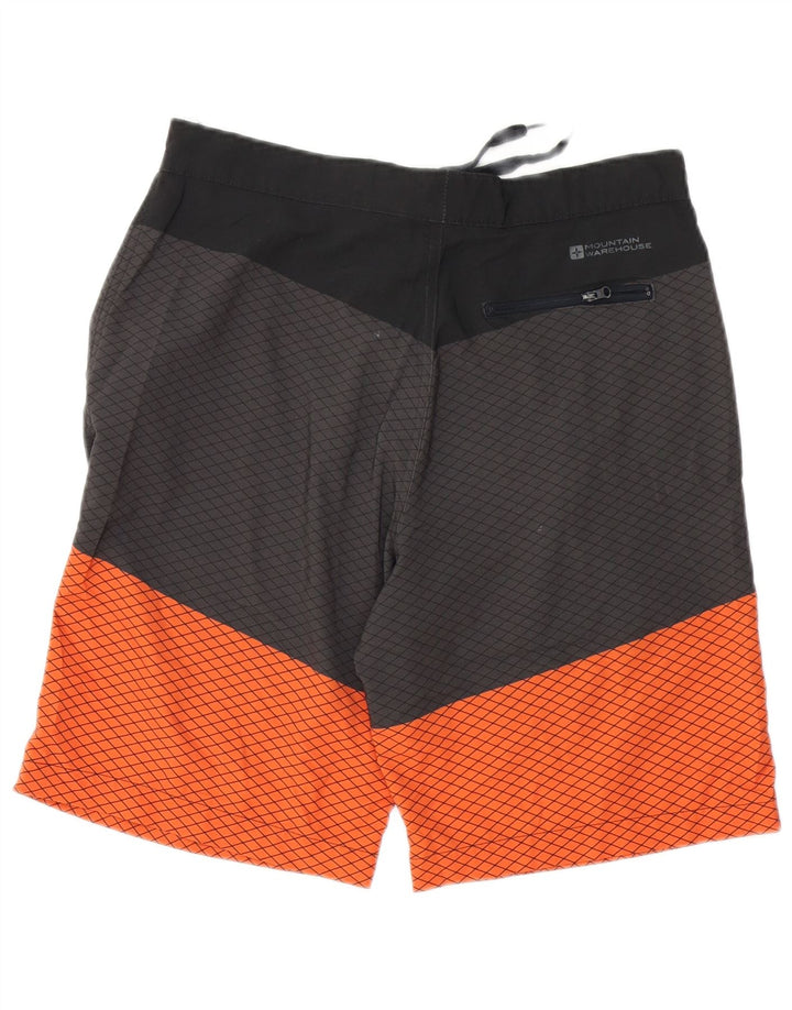 Mountain Warehouse Herren-Sportshorts aus mittelgrauem Colourblock-Polyester