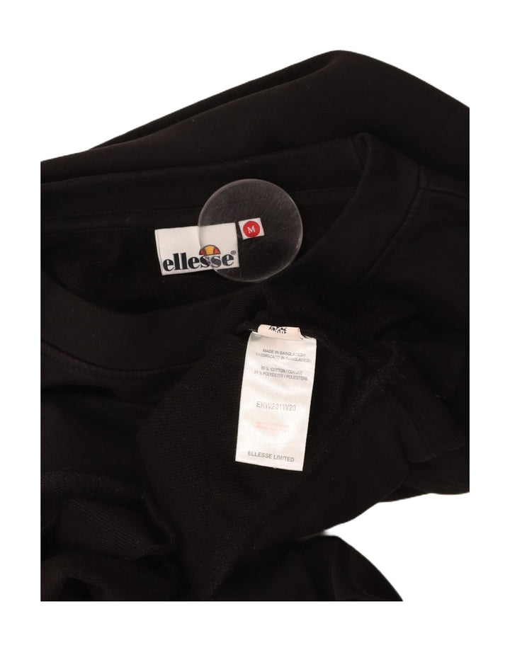 ELLESSE Damen-Sweatshirt mit übergroßem, bauchfreiem Grafikmuster, Gr. 14, mittelschwarz