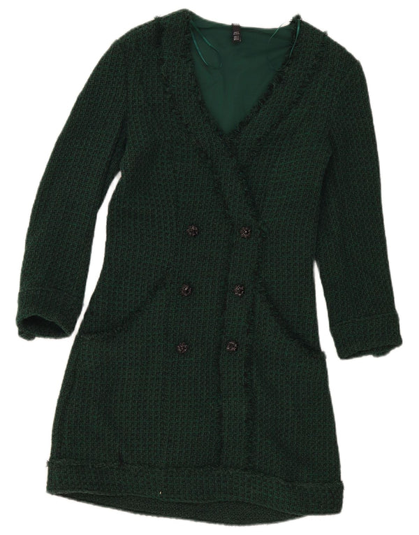 Zara Damen Trafaluc Zweireihiges Etuikleid UK 10 Small Grün