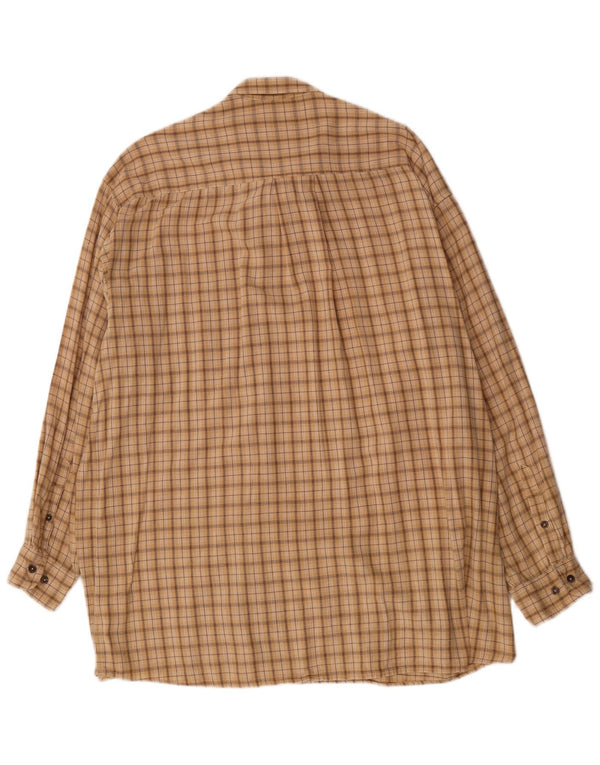 Camel Herren-Flanellhemd 2XL, beige karierte Baumwolle