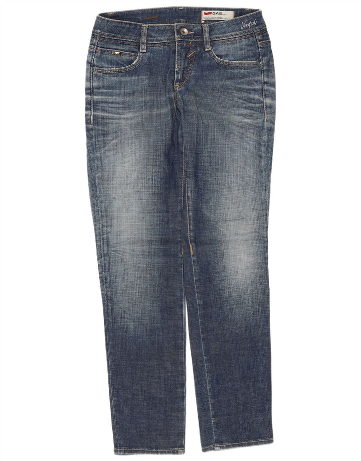 Gas Damen Slim Jeans W28 L29 Blaue Baumwolle