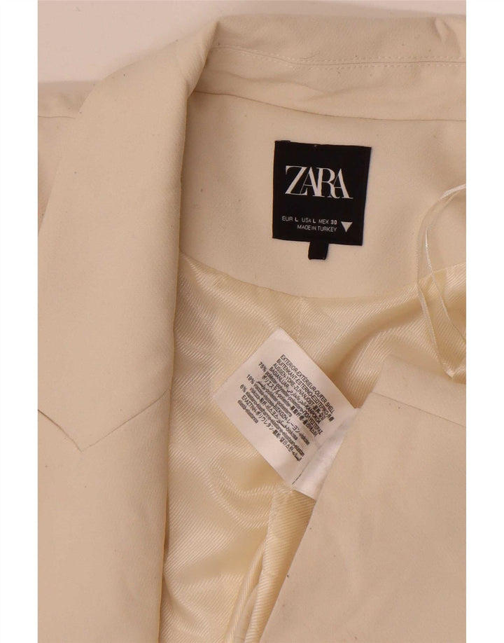 Offene Bolero-Jacke für Damen von Zara UK 16 Large Off White Polyester
