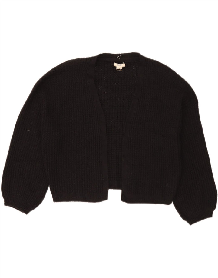 Fat Face Damen-Strickjacke, übergroß, kurz, offen, Gr. 14, Schwarz