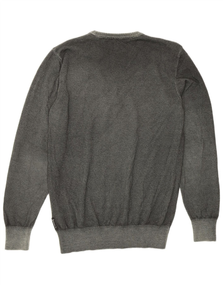 Armani Herren-Pullover mit Rundhalsausschnitt, mittelgrüne Schurwolle