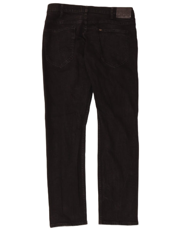 LEE Herren Straight Jeans W36 L32 Schwarze Baumwolle