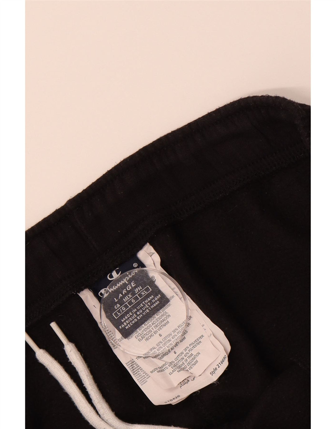CHAMPION Mens Tracksuit Trousers Large  Black Cotton Vintage Champion and Second-Hand Champion from Messina Hembry 