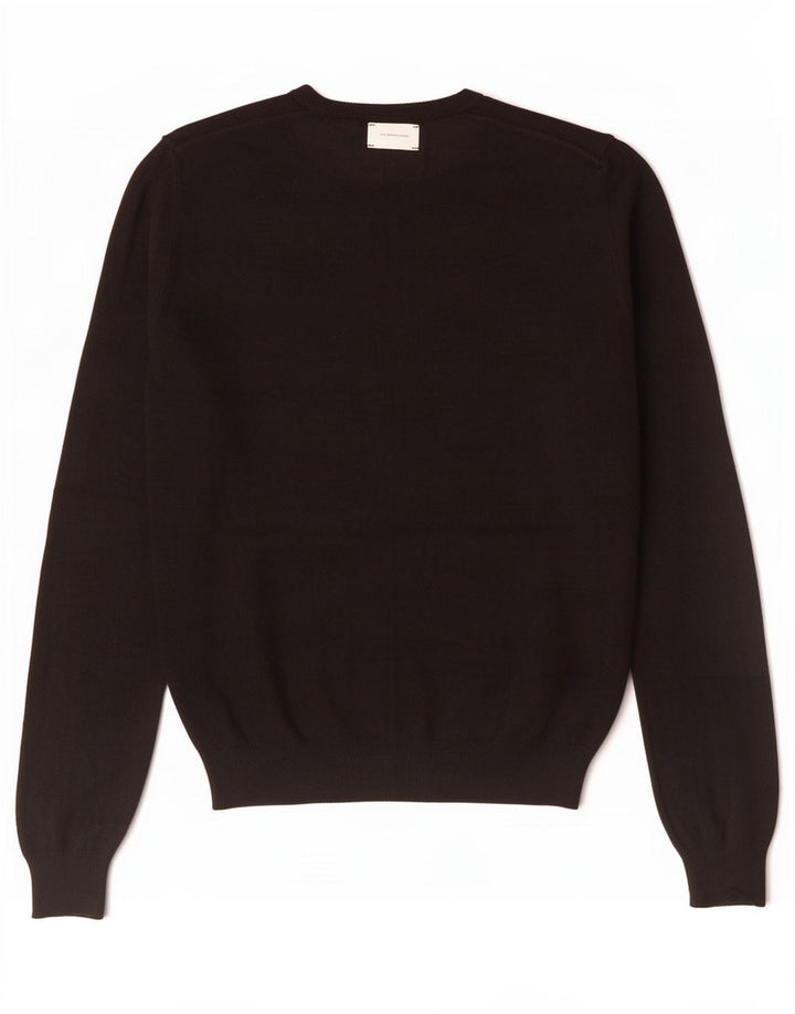 Zara Herren-Pullover mit Rundhalsausschnitt, Größe S, schwarze Viskose