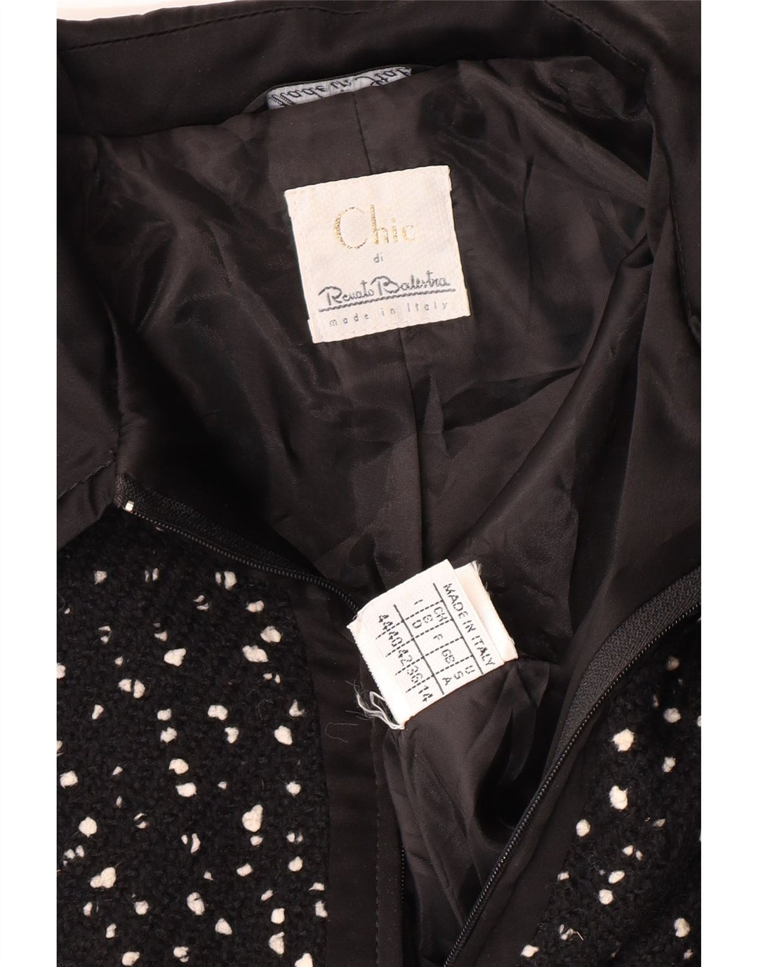 RENATO BALESTRA Damen Bolerojacke IT 44 Mittelschwarz gesprenkelte Wolle