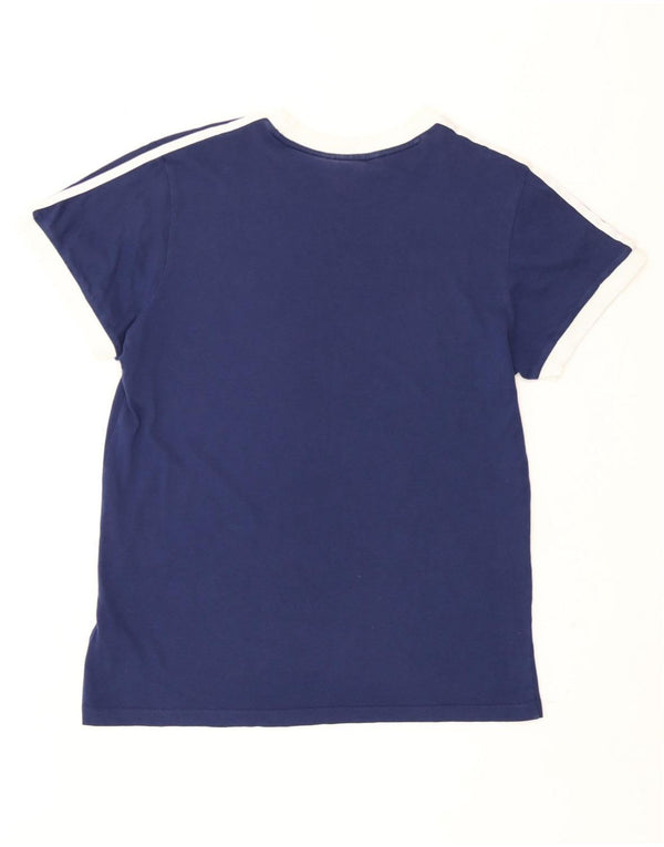 Adidas Damen T-Shirt Top UK 14 Medium Marineblau