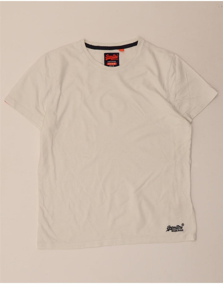 Superdry Herren-T-Shirt-Oberteil, große weiße Baumwolle