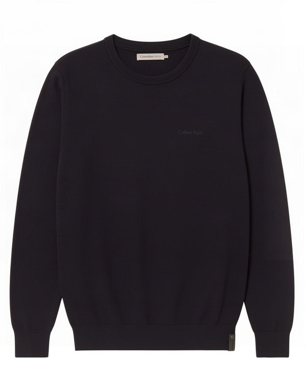 Calvin Klein Jeans Herren-Pullover mit U-Boot-Ausschnitt, mittelmarineblaue Baumwolle