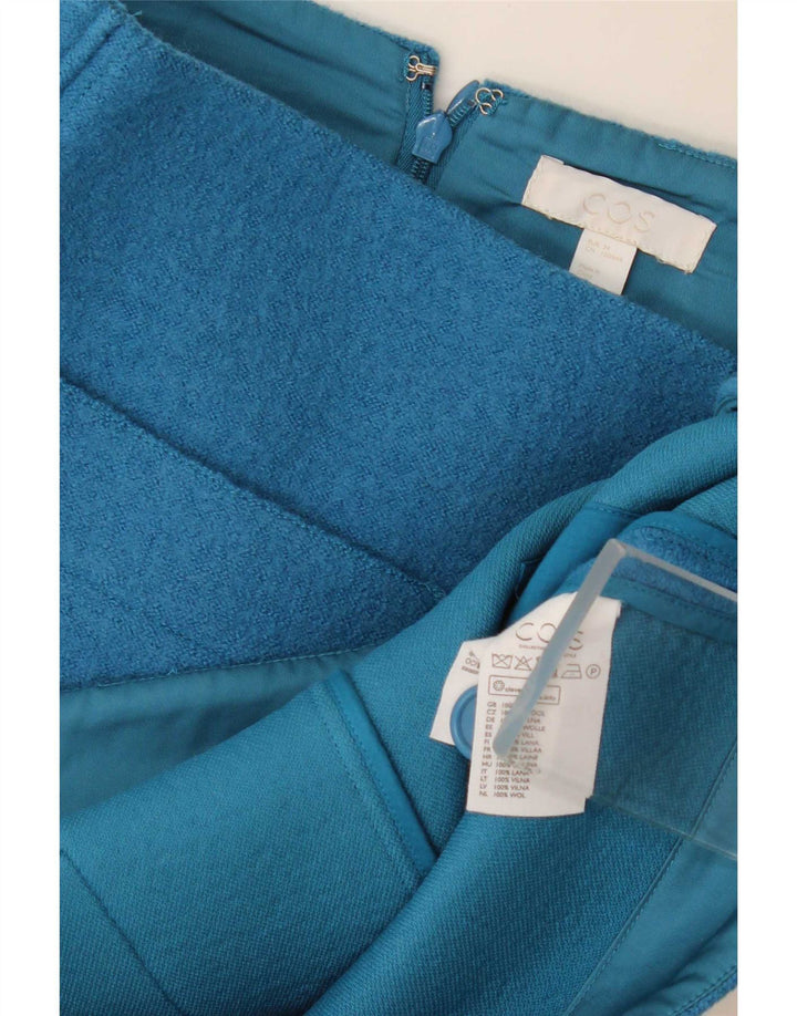 Cos Damen Minirock EU 34 XS W30 Blaue Wolle