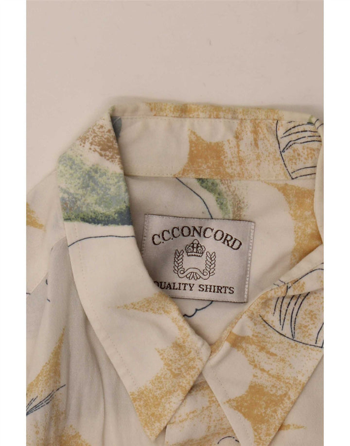 C.C.Concord Herren-Kurzarmshirt mit abstraktem Muster XL Weiß