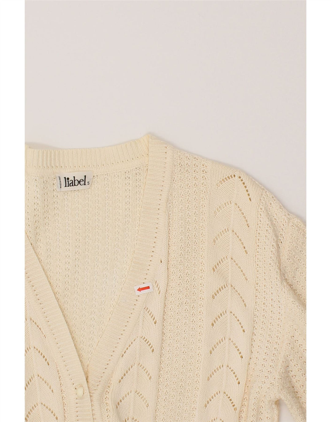 VINTAGE Womens Cardigan Sweater UK 14 Medium Off White Vintage Vintage and Second-Hand Vintage from Messina Hembry 