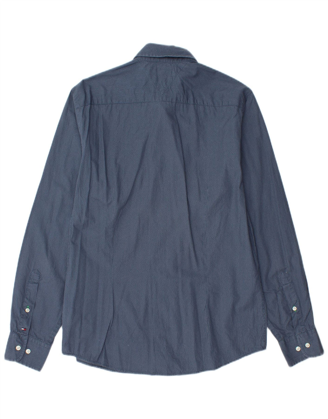 TOMMY HILFIGER Herren-Slim-Fit-Hemd aus mittelblau gepunkteter Baumwolle