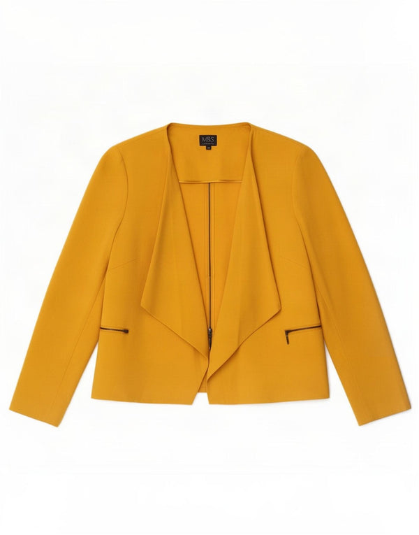 Marks & Spencer Offene Damen-Blazerjacke, UK 20 2XL, Gelb, Polyester