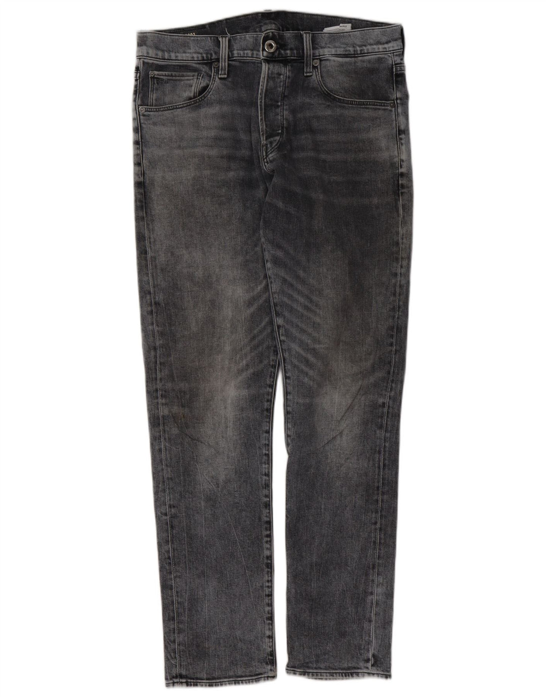 G-STAR Herren 3301 Regular Tapered Jeans W33 L32 Graue Baumwolle