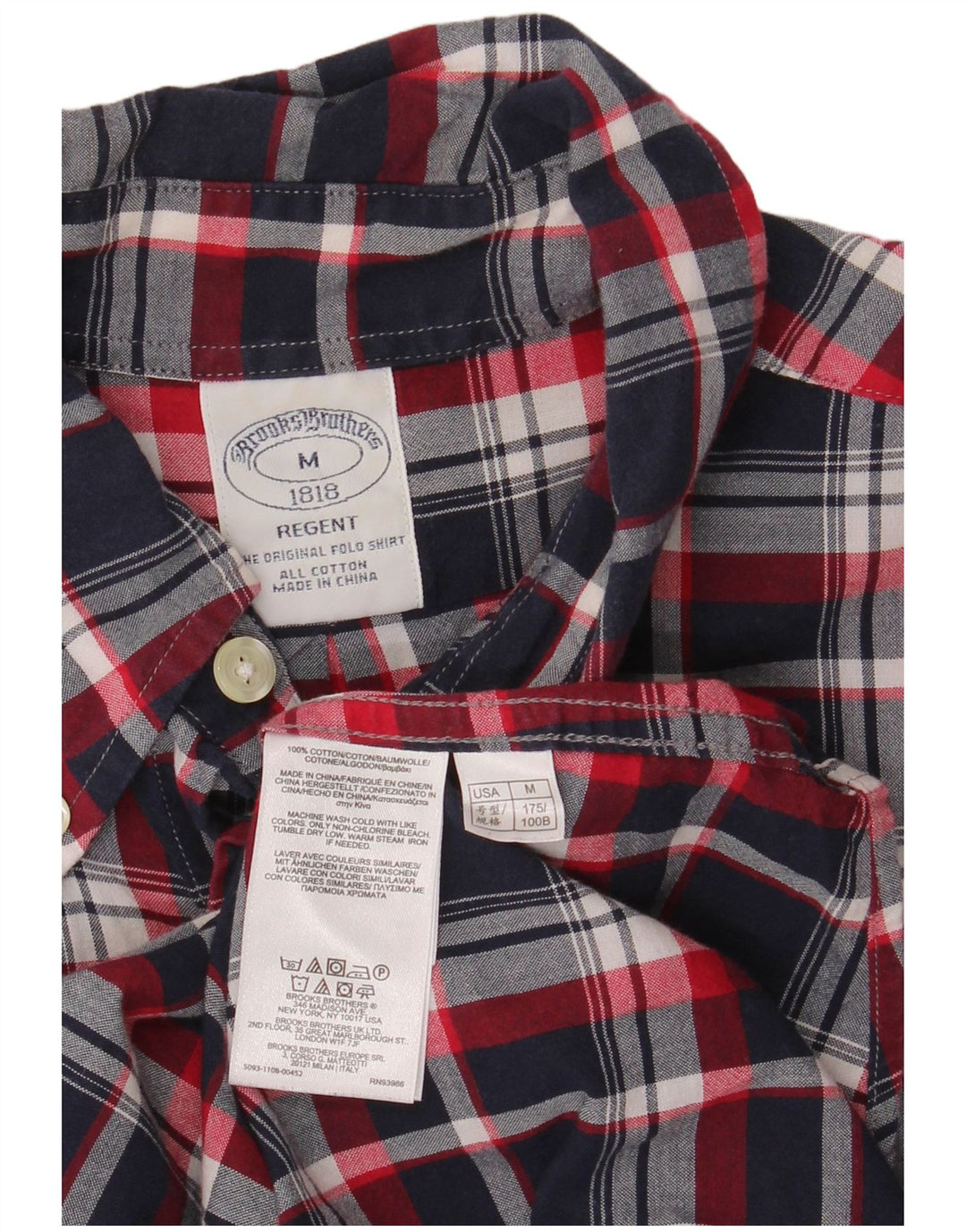 Brooks Brothers Herren Regent Kurzarmhemd Mittel Marineblau kariert
