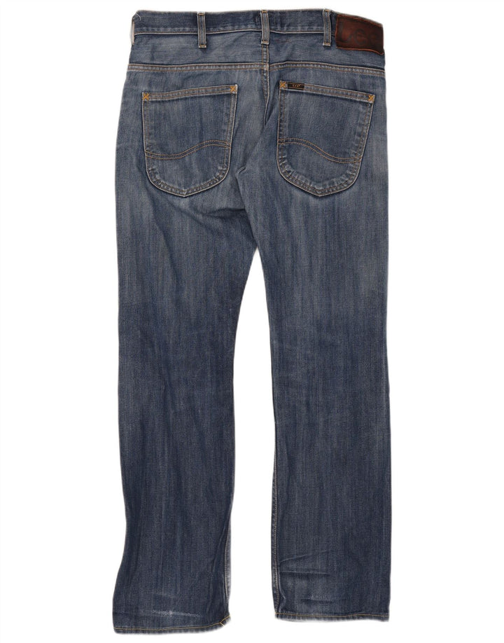 Lee Herren Zed Distressed Straight Jeans W32 L32 Blaue Baumwolle