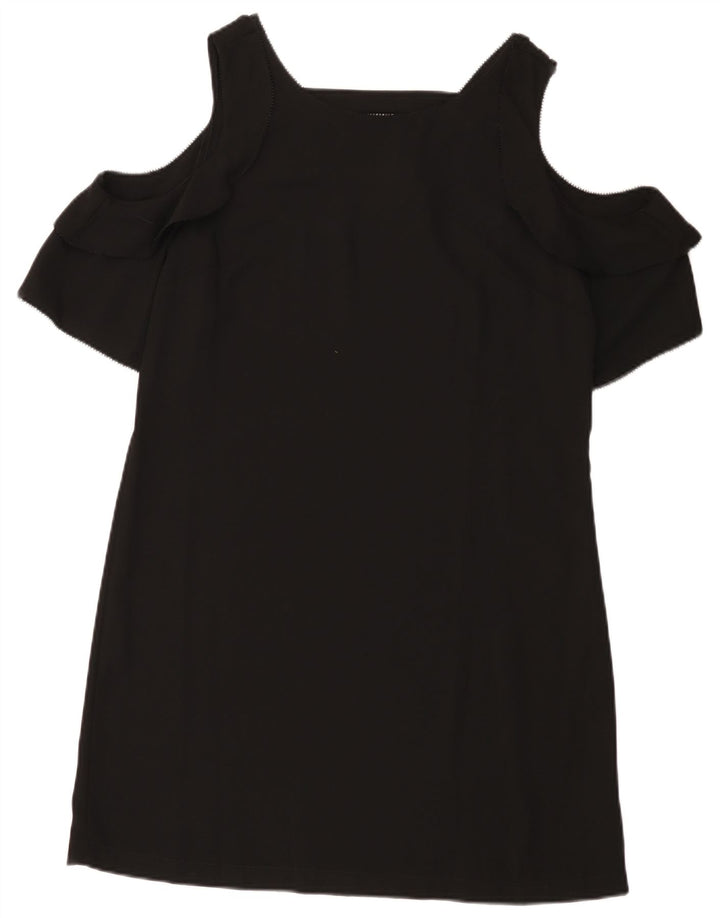 Next Schulterfreies Damenkleid UK 12 Mittelschwarzes Polyester