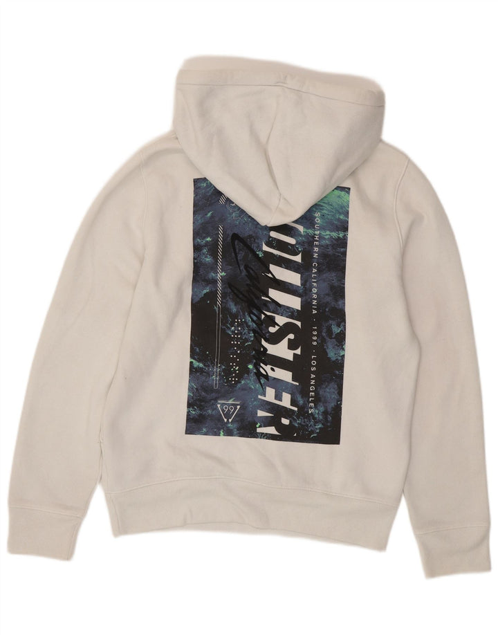 HOLLISTER Herren-Kapuzenpullover mit Grafik, Größe S, weiße Baumwolle