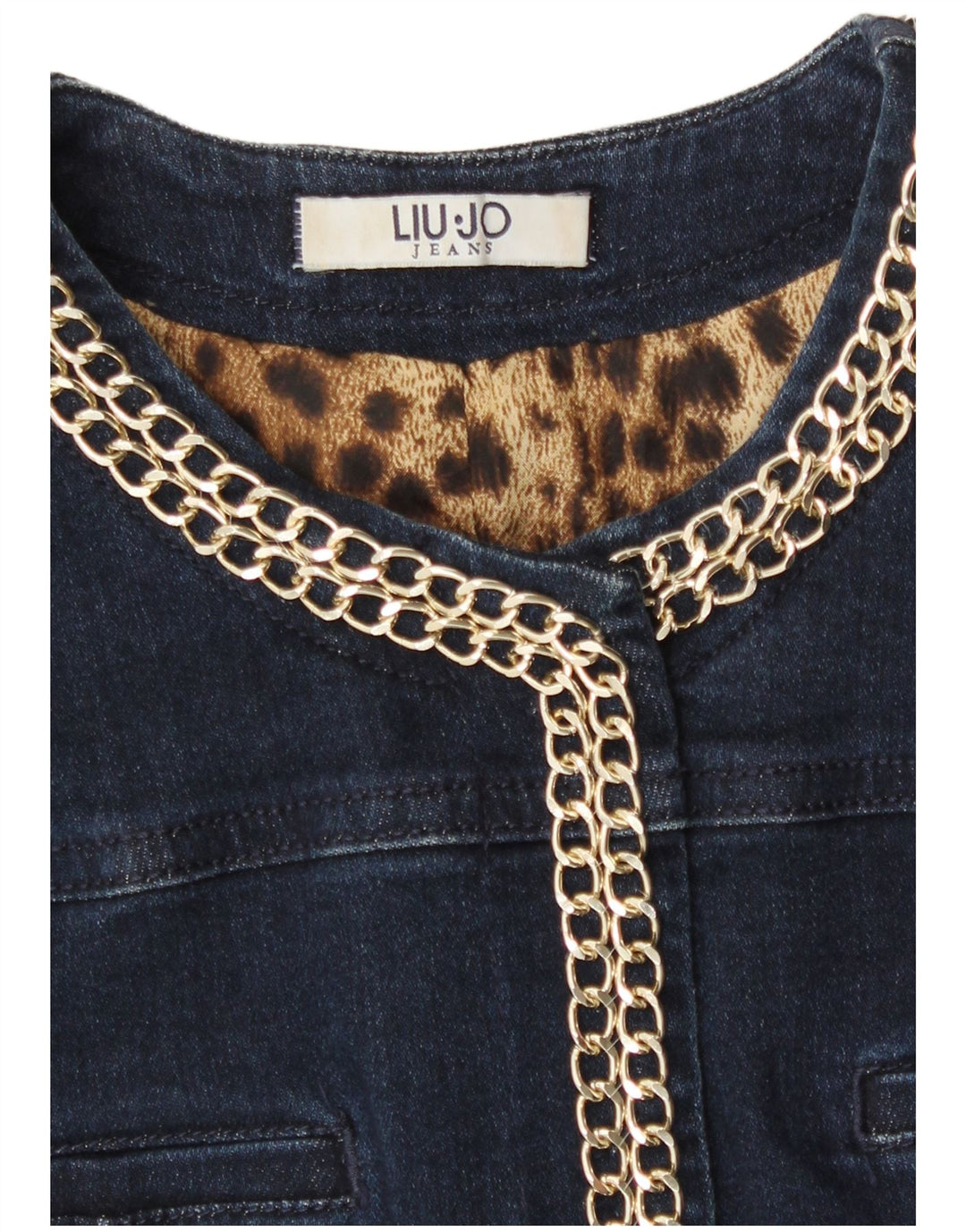 Liu Jo Damen Jeansjacke mit 3/4-Ärmeln, Größe S, Marineblau