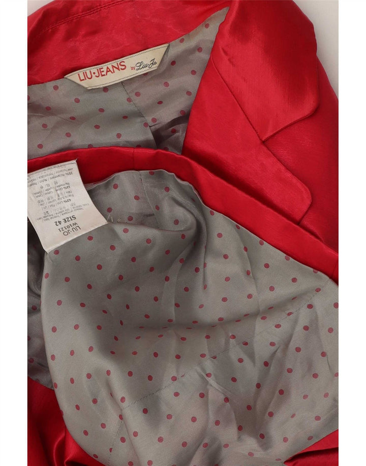 Liu Jo Damen 2-Knopf-Blazerjacke IT 42 Mittelrosa Leinen