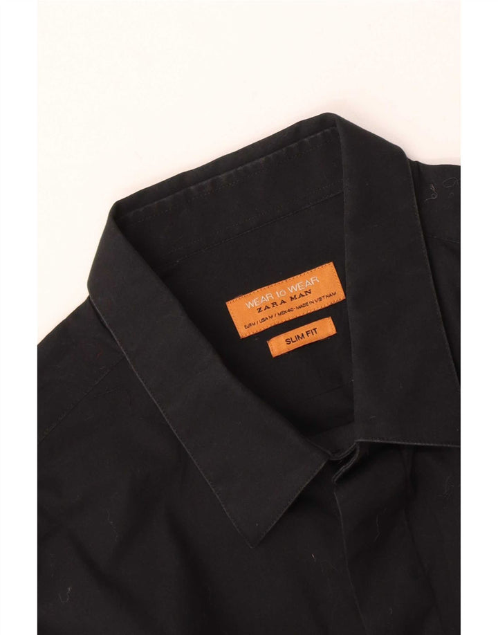Zara Herren Slim Fit Hemd Medium Schwarz