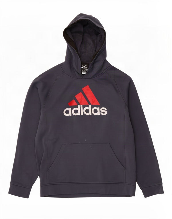 Adidas Damen Climawarm Graphic Hoodie Pullover UK 14/16 Large Grau Polyester