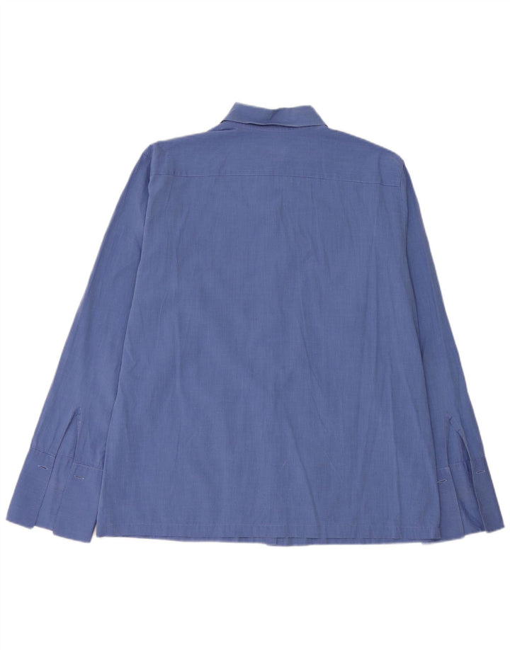 J. Crew Damen-Hemd UK 14 aus mittelblauer Baumwolle