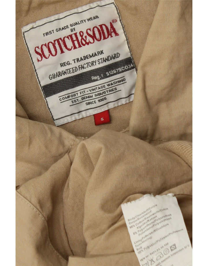 SCOTCH & SODA Grafische Bomberjacke für Herren, UK 36, Größe S, Beige, Baumwolle