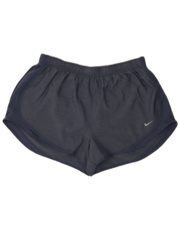 Nike Damen Dri Fit Sport Shorts UK 18 XL Marineblau geflecktes Polyester