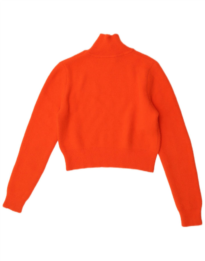 Zara Damen Crop Rollkragenpullover Pullover UK 10 Small Orange