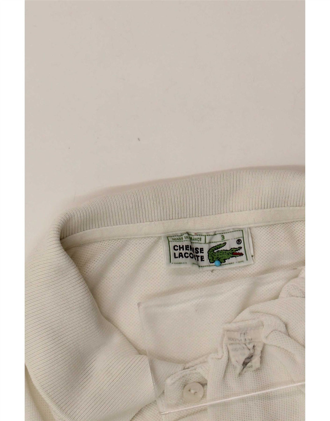 Lacoste Herren-Poloshirt, Größe 3, klein, weiße Baumwolle