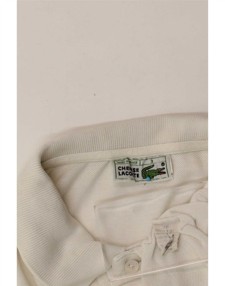 Lacoste Herren-Poloshirt, Größe 3, klein, weiße Baumwolle