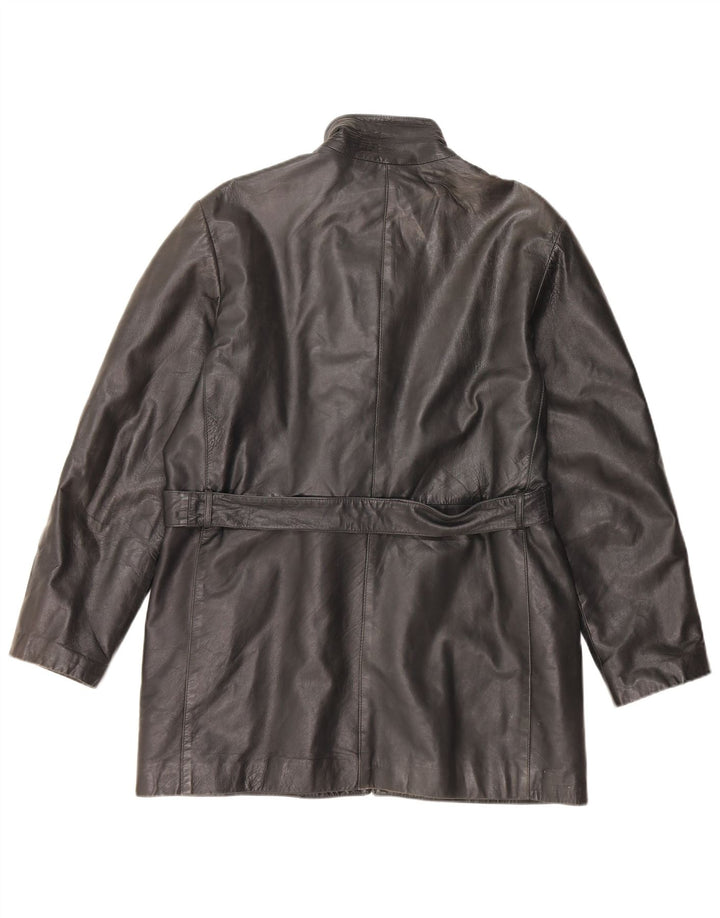 Vintage Womens Leather Jacket UK 16 Large Black Leather