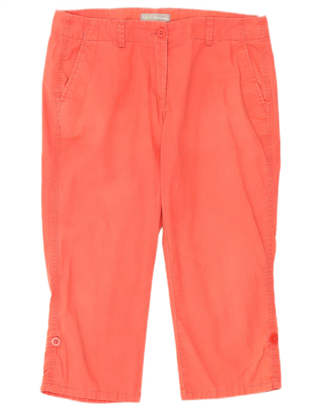Marks & Spencer Damen Caprihose UK 12 Medium W32 Rosa Baumwolle