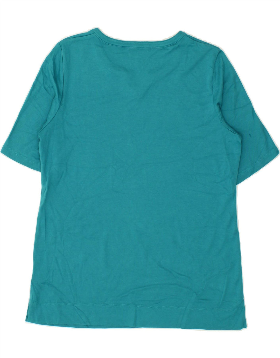 L.L.BEAN Womens T-Shirt Top UK 14 Medium Turquoise Cotton Vintage L.L.Bean and Second-Hand L.L.Bean from Messina Hembry 
