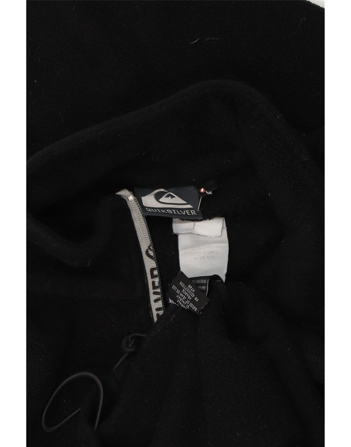 QUIKSILVER Herren-Fleecepullover mit Reißverschluss am Hals, groß, aus schwarzem Polyester