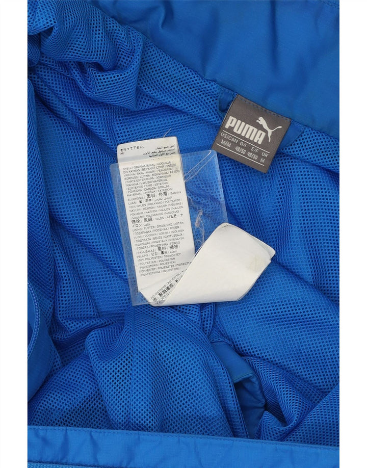 PUMA Mens Hooded Tracksuit Top Jacket UK 38 Medium Blue Nylon Vintage Puma and Second-Hand Puma from Messina Hembry 