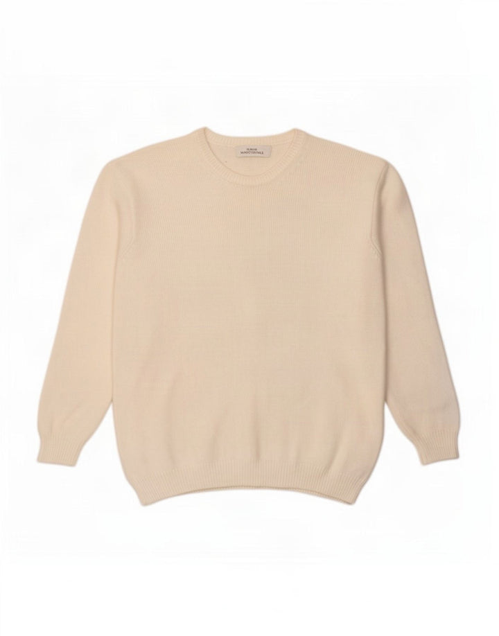 Marks & Spencer Damen Pullover mit Rundhalsausschnitt, UK 12, Mittelweiß
