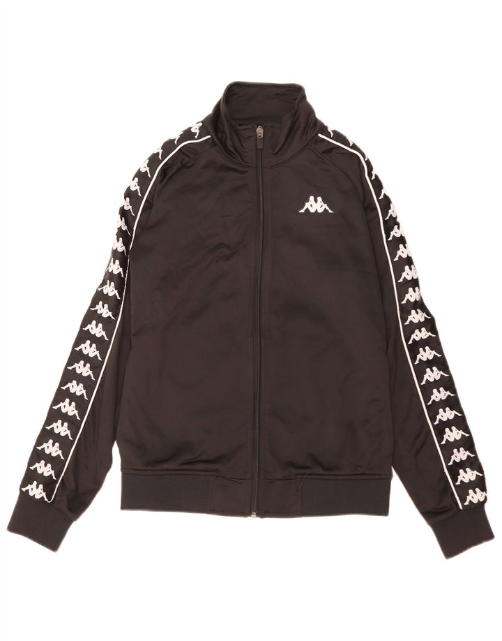 Kappa Herren-Trainingsanzugoberteil mit Grafik, Größe S, Schwarz, Polyester