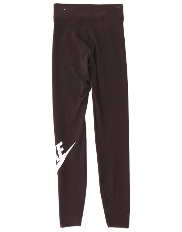 Nike Damen Graphic Leggings UK 6 XS Schwarz